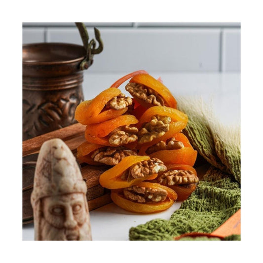 Walnut Stuffed Dried Apricots – Turkish Gourmet Snack – Healthy Vegan Fruit Treat