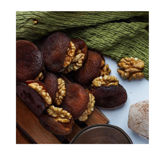 Walnut Stuffed Sun-Dried Apricots – Turkish Natural Snack – Vegan & Gluten-Free Healthy Gourmet Treat – No Sugar Added