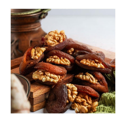 Walnut Stuffed Sun-Dried Apricots – Turkish Natural Snack – Vegan & Gluten-Free Healthy Gourmet Treat – No Sugar Added