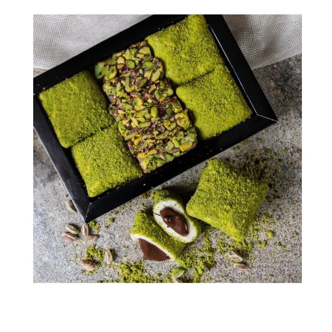 Pistachio Turkish Wrap Delight – Gourmet Bohça Turkish Delight– Handmade Candy – Vegan Sweet – Natural Treat – Premium Turkish Gift