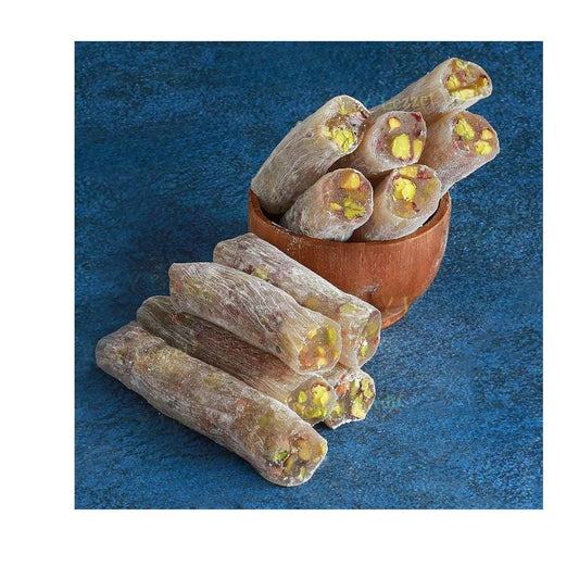 Premium Pistachio Turkish Delight Roll – Handmade Fitil Lokum – Natural Vegan Candy – Authentic Turkish Sweet Gift