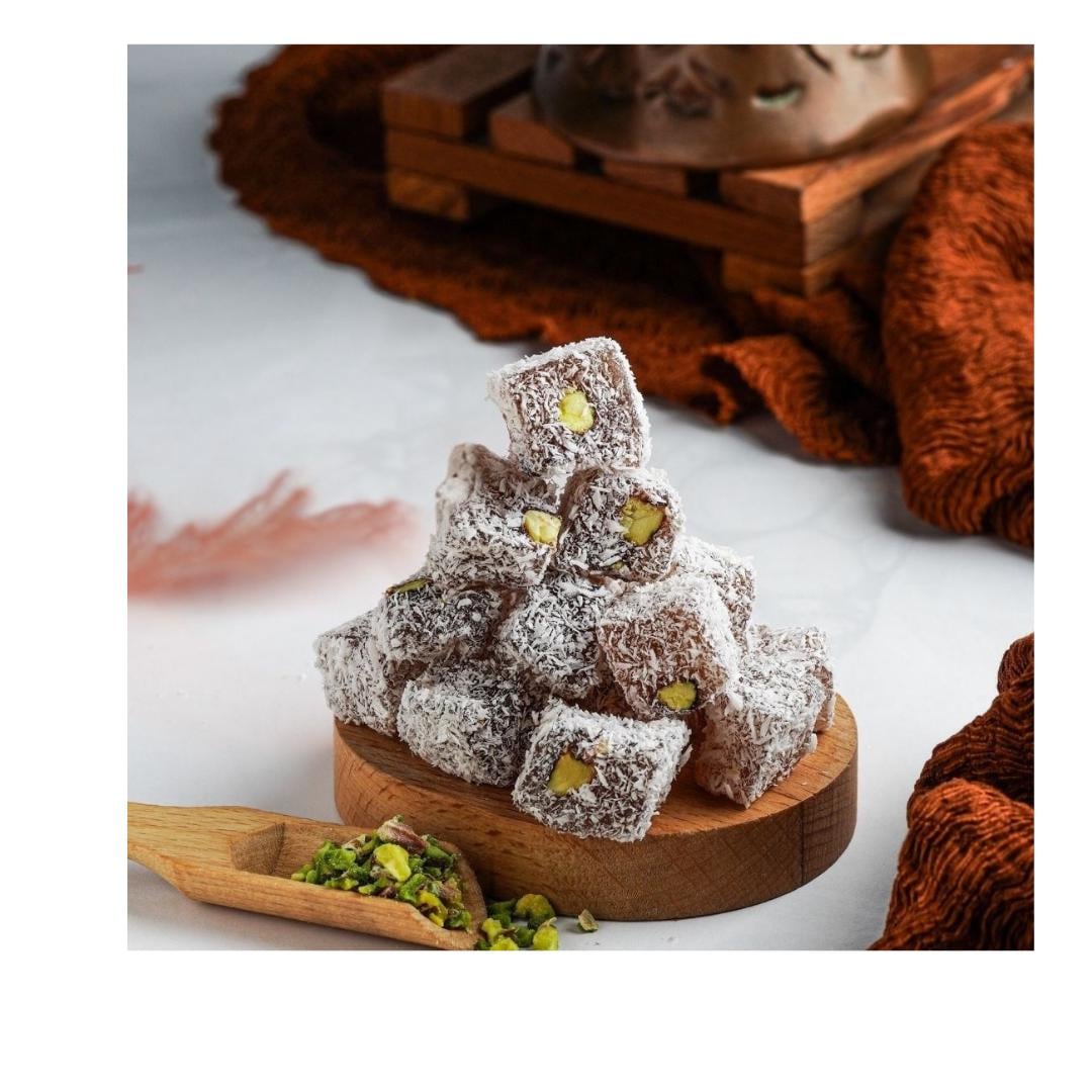 Double Roasted Apricot Turkish Delight – Handmade Soft Candy – Natural Vegan Treat – Authentic Turkish Sweet Gift